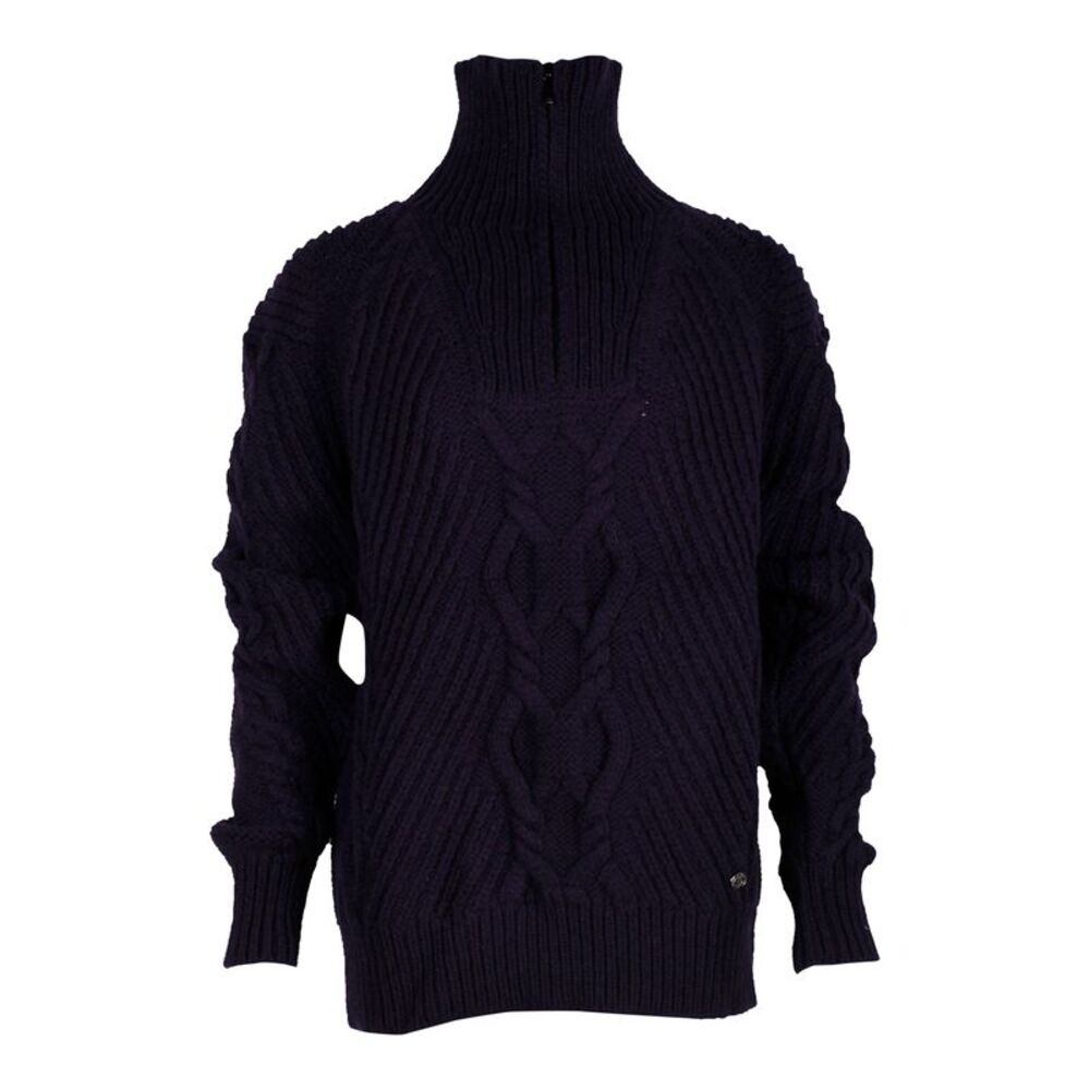 Chanel Cable Knit Pullover in Violet Wool